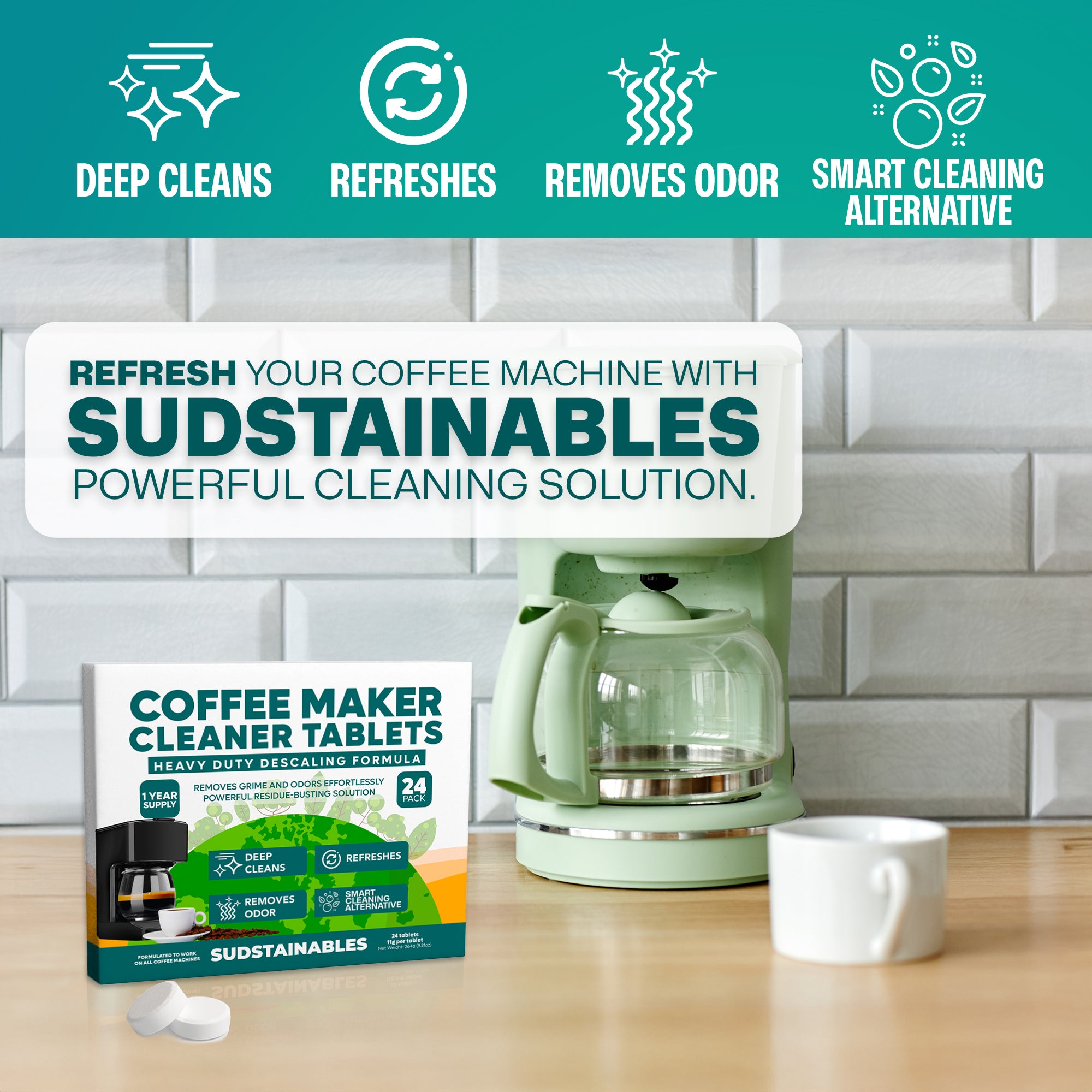 Coffee Maker Cleaner Tablets 24 Pack