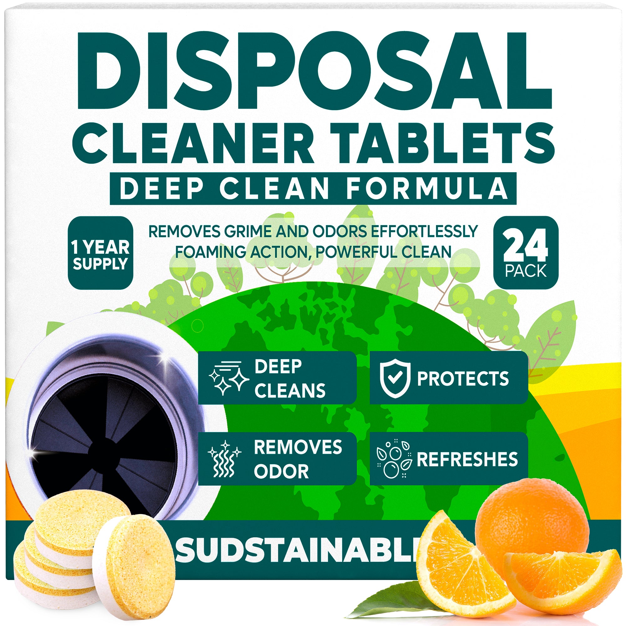 Garbage Disposal Cleaner Tablets 24-Pack