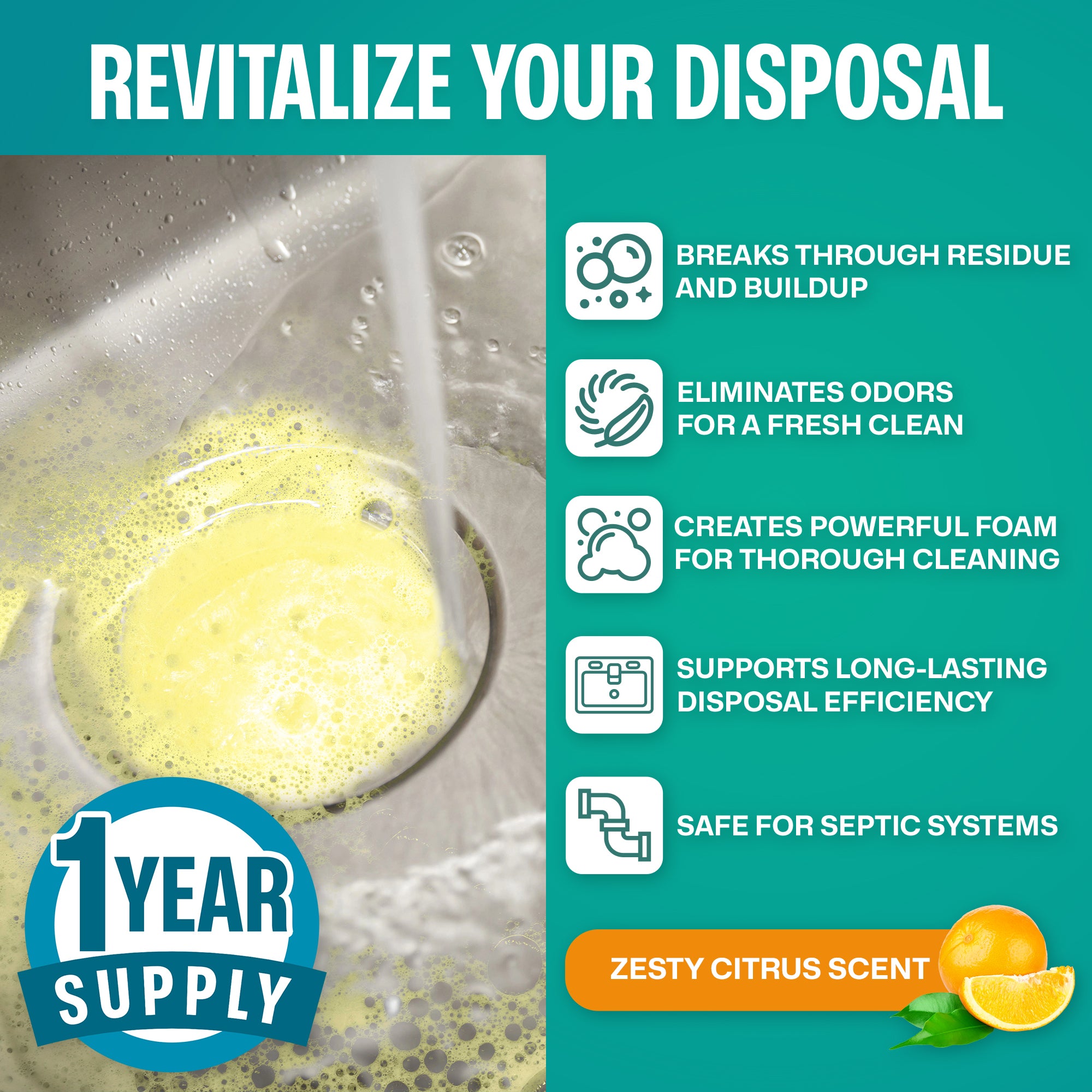 Garbage Disposal Cleaner Tablets 24-Pack