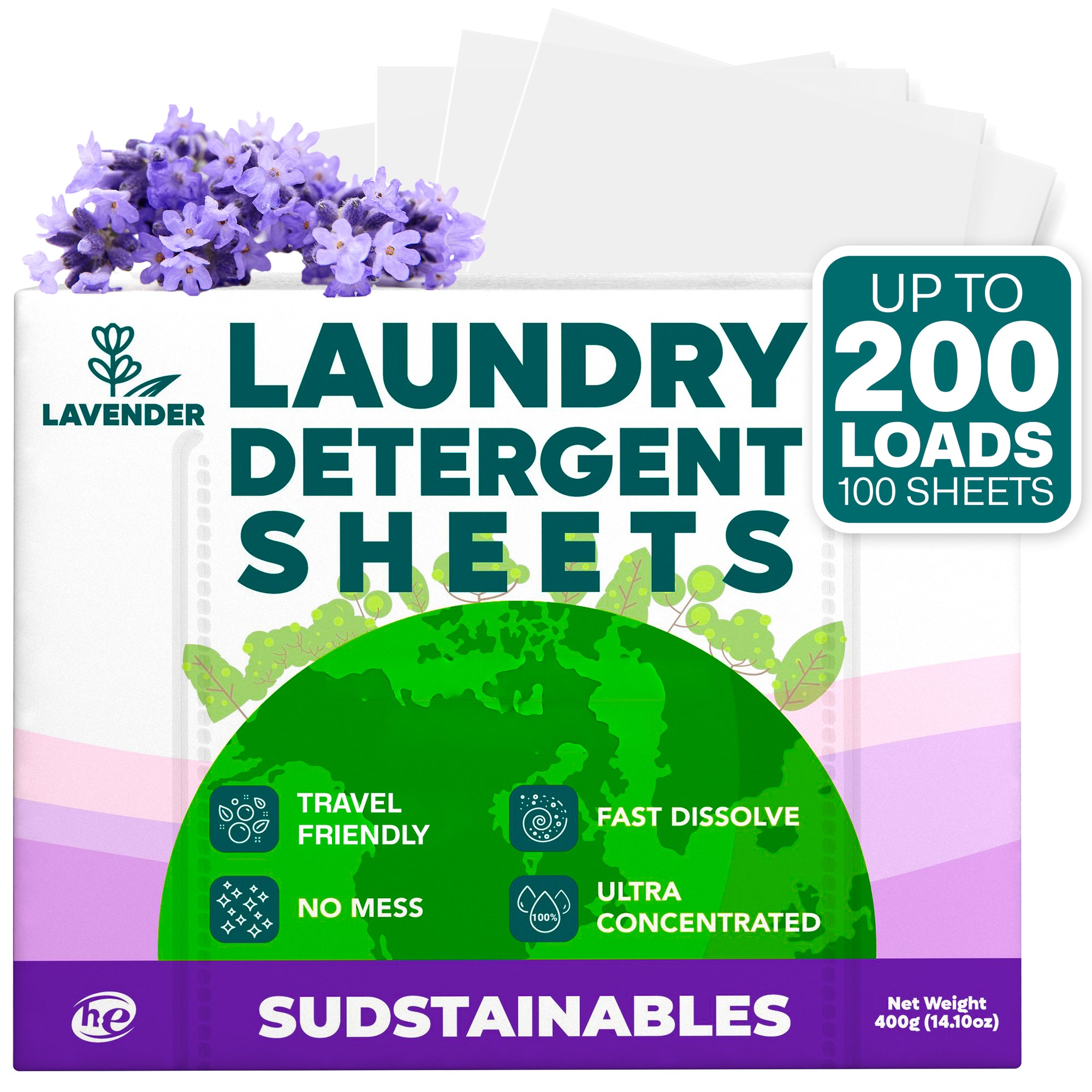 Laundry Detergent Sheets (100 sheets 200 loads)