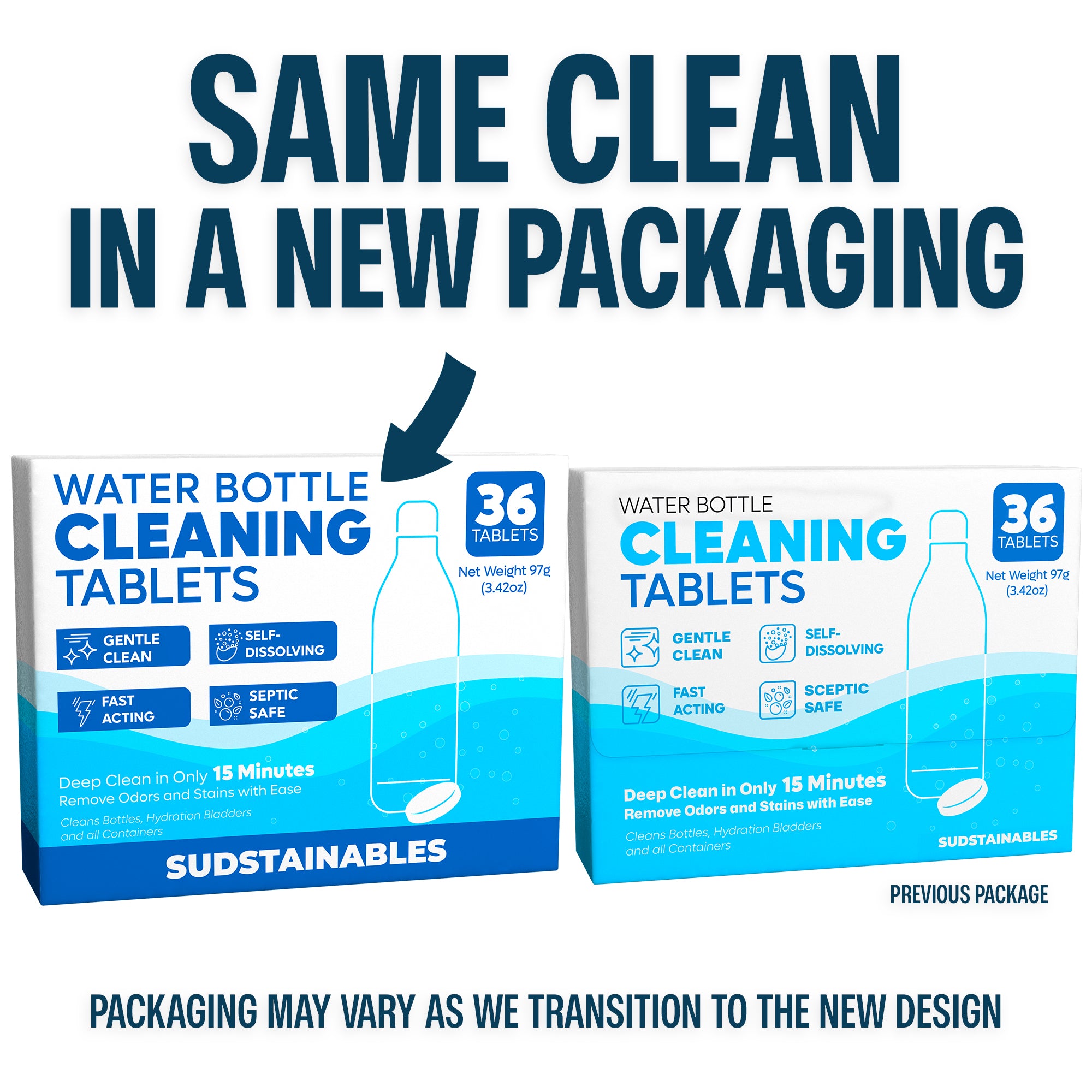 Water Bottle Cleaning Tablets 36 Pack)