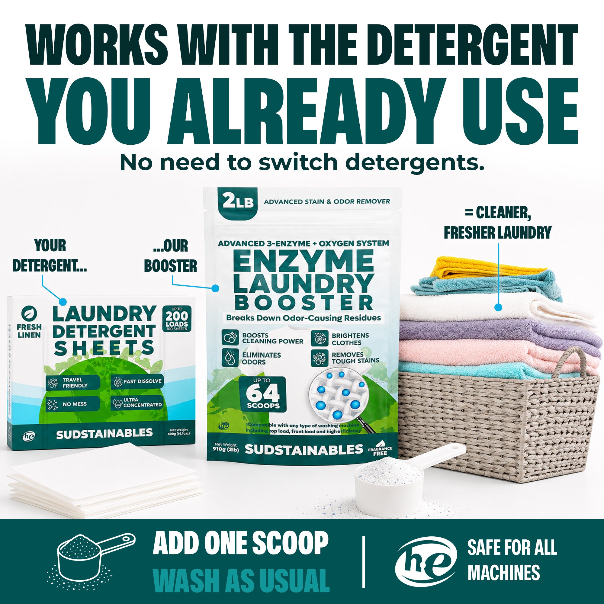 Sudstainables Enzyme Laundry Booster Powder
