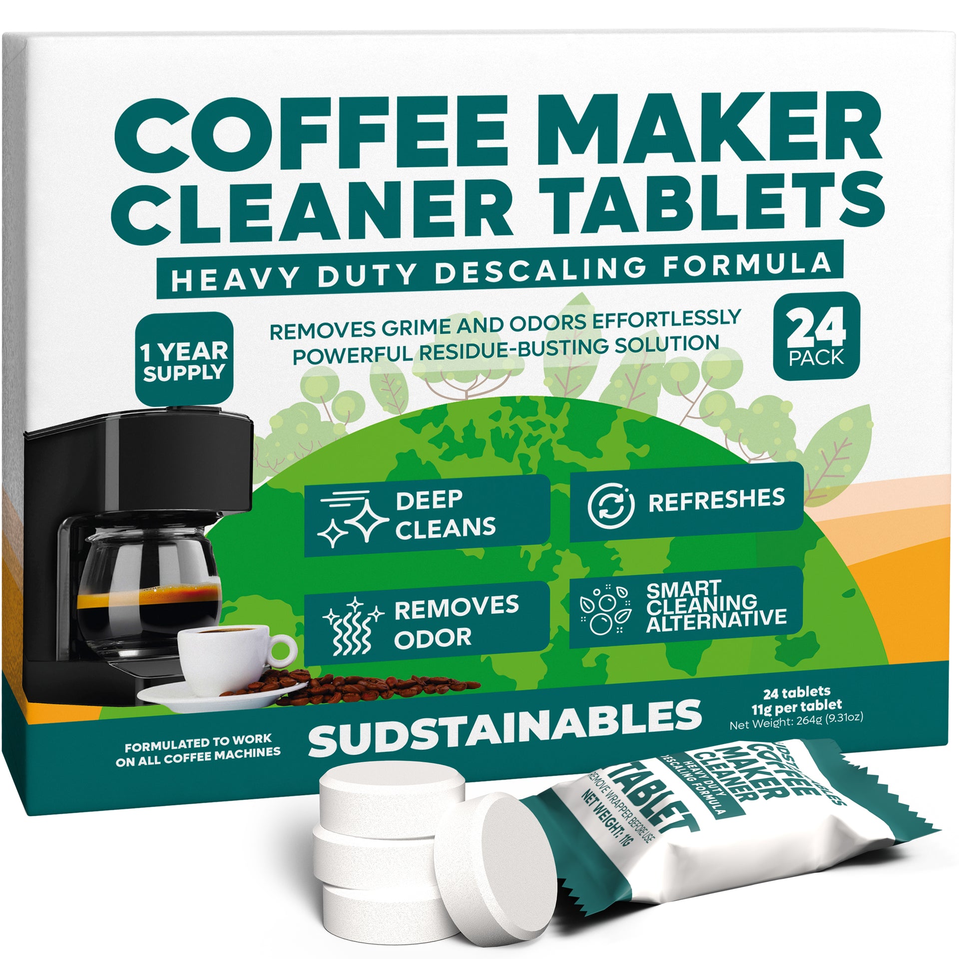 Coffee Maker Cleaner Tablets 24 Pack – SUDstainables